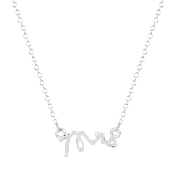 golden threads Jewelry - Mrs Pendant Necklace Silver Color